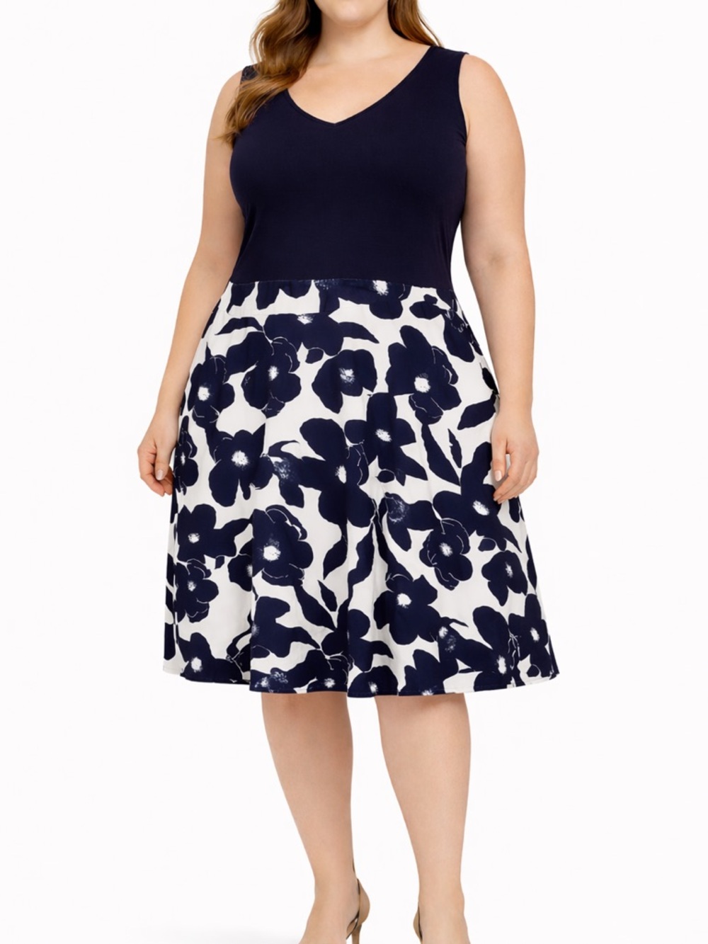 Blue and white floral dress